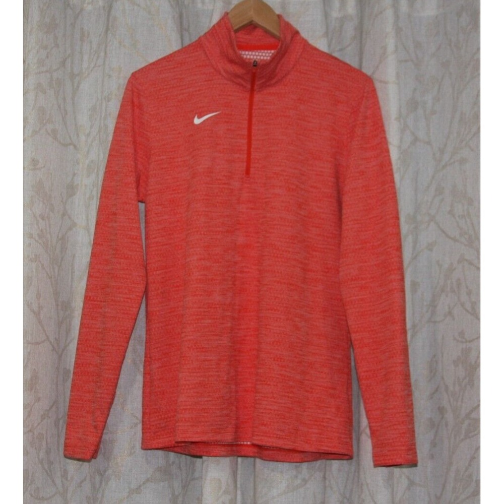 Nike 1/4 Zip Dri-Fit Athletic Lightweight Pullover, Coral,‎ XL, Reflective